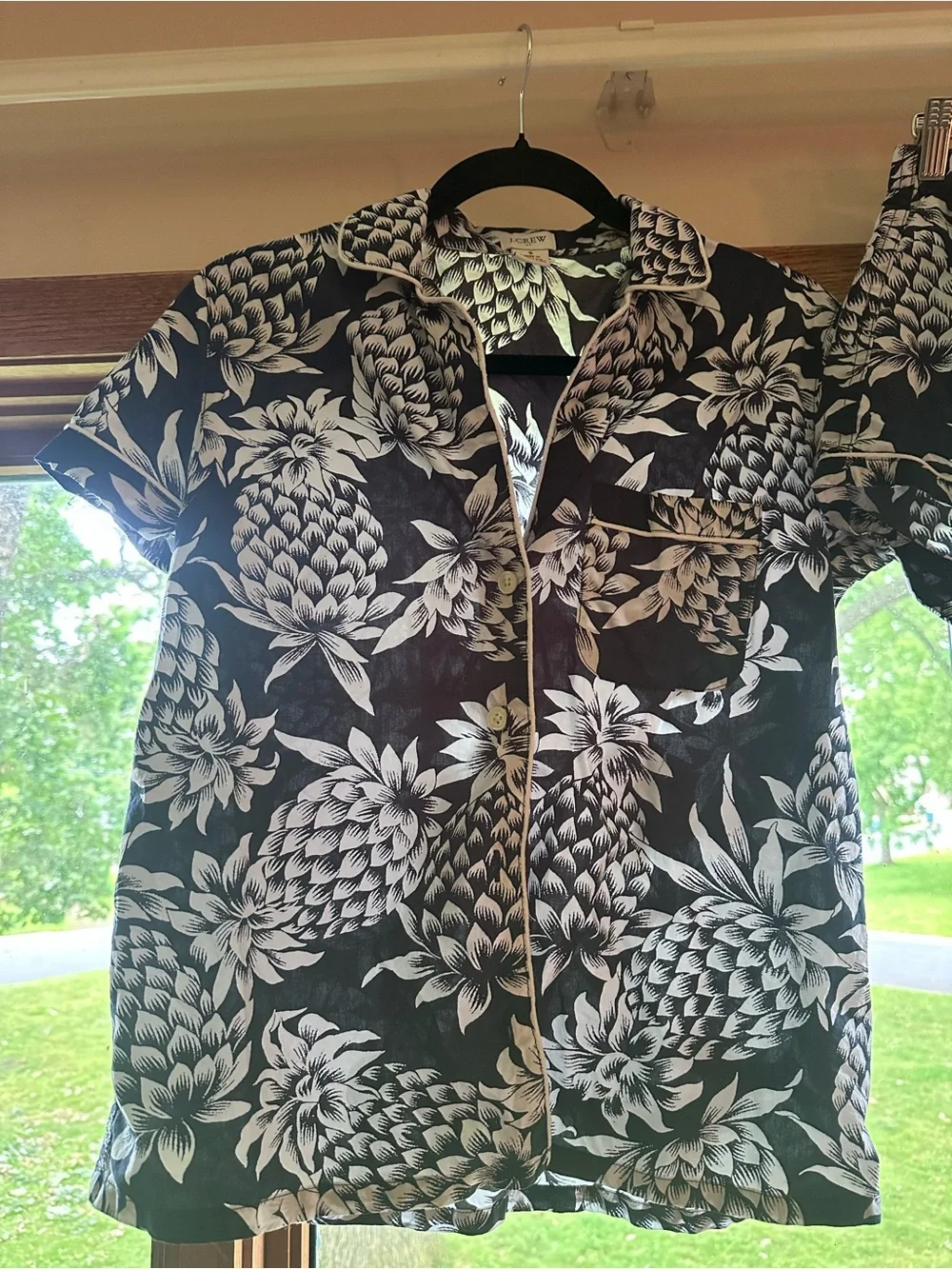 J.Crew Button Up Pineapple Pajama Set